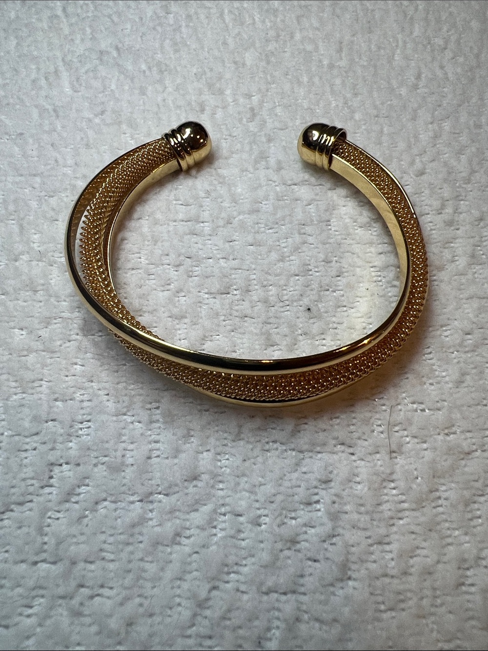 Gold Textured Open Cuff Bracelet - Women Accessories